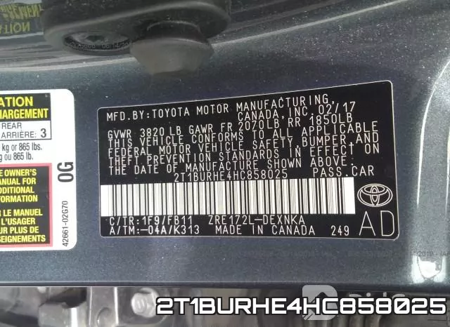 2T1BURHE4HC858025 фото 10