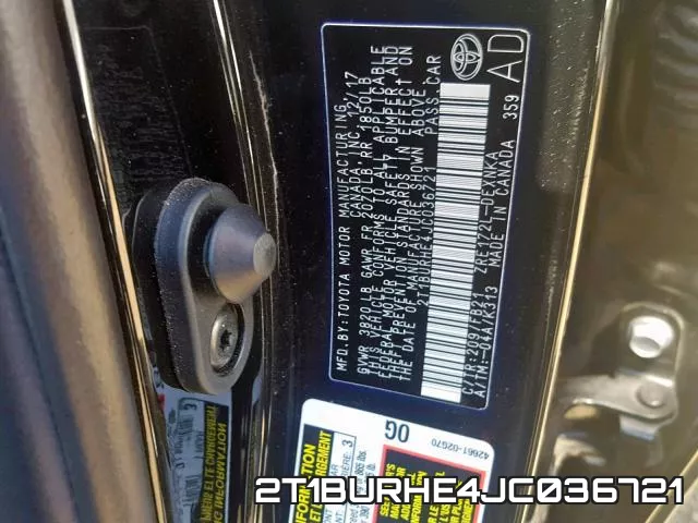2T1BURHE4JC036721 фото 2