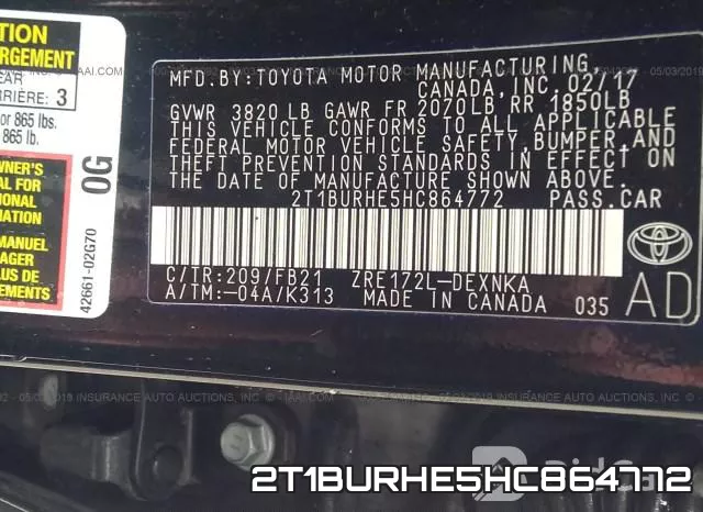 2T1BURHE5HC864772 фото 10