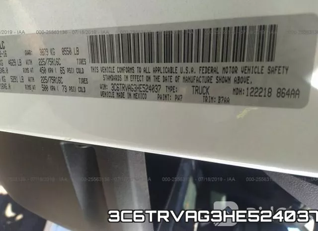 3C6TRVAG3HE524037 фото 10