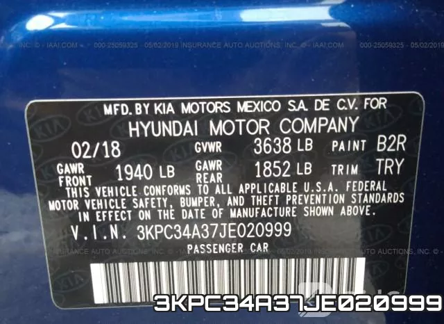 3KPC34A37JE020999 фото 10
