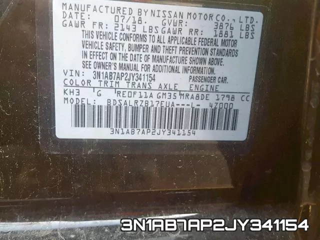3N1AB7AP2JY341154 фото 2