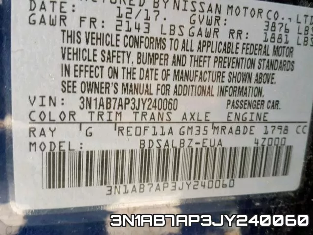 3N1AB7AP3JY240060 фото 2