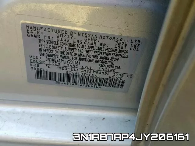3N1AB7AP4JY206161 фото 2