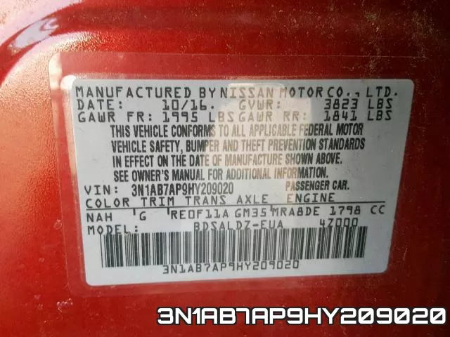 3N1AB7AP9HY209020 фото 2