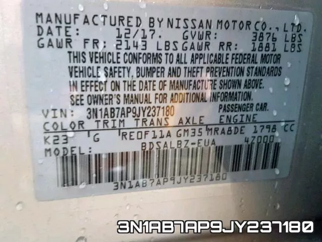 3N1AB7AP9JY237180 фото 2