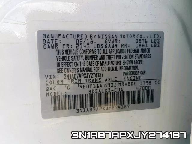 3N1AB7APXJY274187 фото 2