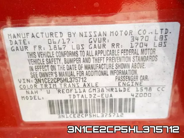 3N1CE2CP5HL375712 фото 2