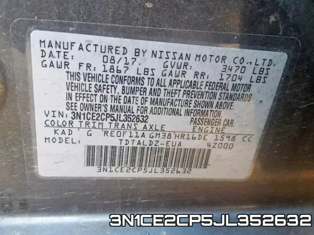 3N1CE2CP5JL352632 фото 2