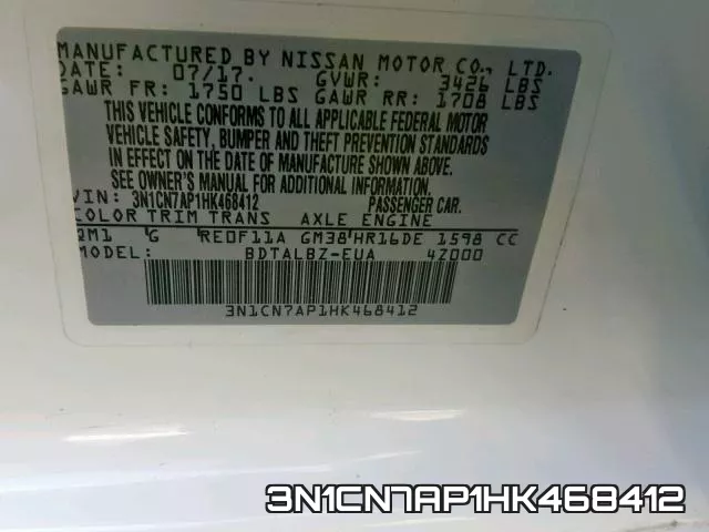 3N1CN7AP1HK468412 фото 2