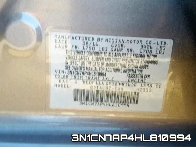 3N1CN7AP4HL810994 фото 2