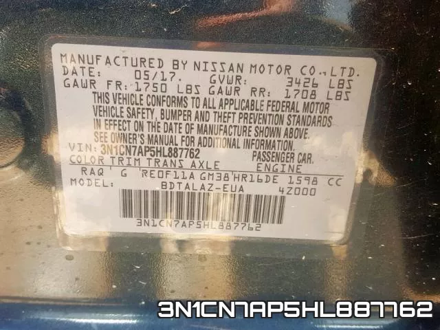 3N1CN7AP5HL887762 фото 2