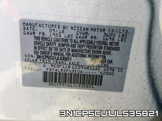 3N1CP5CU1JL535821 фото 2