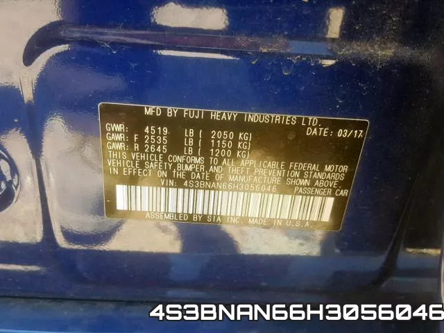 4S3BNAN66H3056046 фото 2