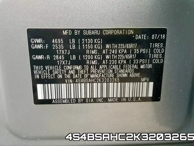 4S4BSAHC2K3203265 фото 2