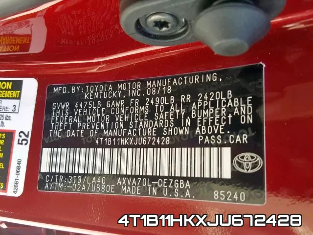 4T1B11HKXJU672428 фото 2