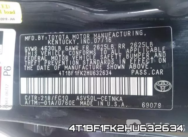 4T1BF1FK2HU632634 фото 10