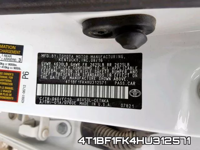 4T1BF1FK4HU312571 фото 2