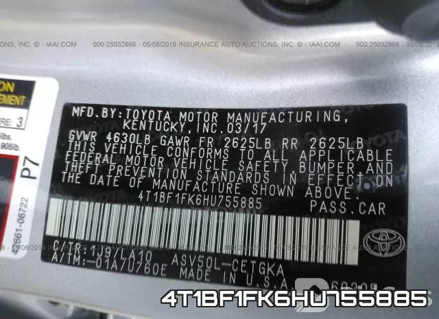 4T1BF1FK6HU755885 фото 10