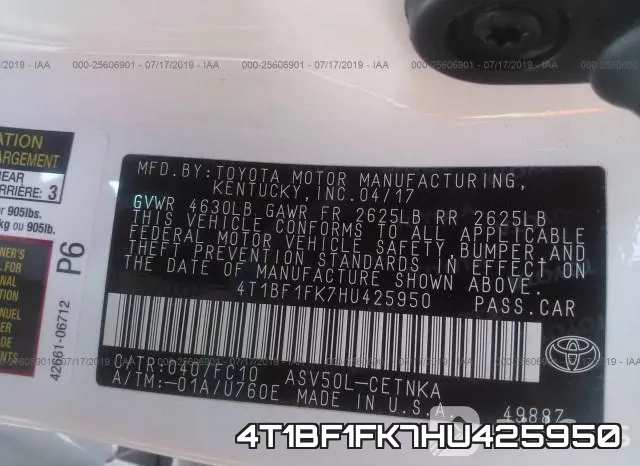 4T1BF1FK7HU425950 фото 10