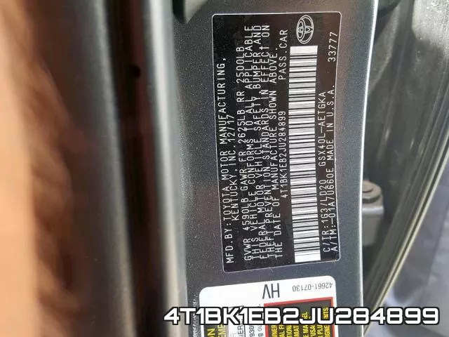 4T1BK1EB2JU284899 фото 2