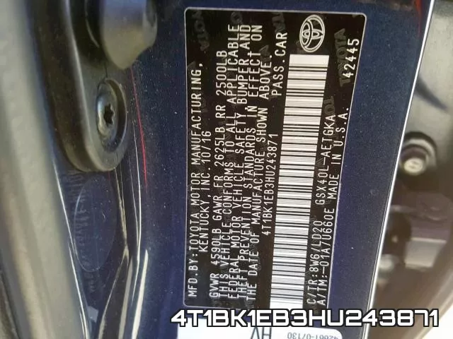 4T1BK1EB3HU243871 фото 2