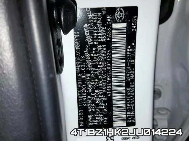 4T1BZ1HK2JU014224 фото 2