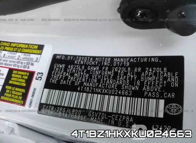 4T1BZ1HKXKU024663 фото 10