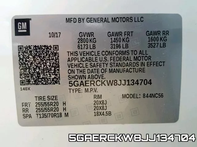 5GAERCKW8JJ134704 фото 2