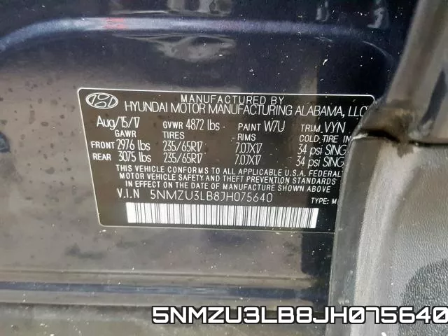 5NMZU3LB8JH075640 фото 2