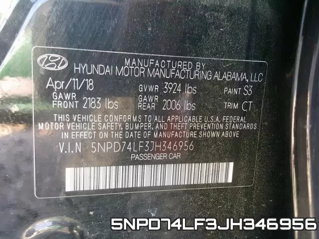 5NPD74LF3JH346956 фото 2