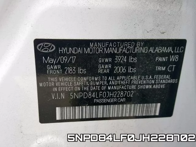 5NPD84LF0JH228702 фото 2