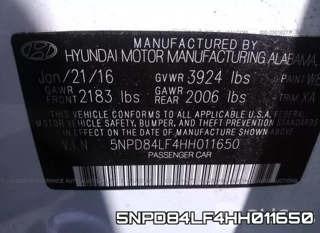 5NPD84LF4HH011650 фото 10