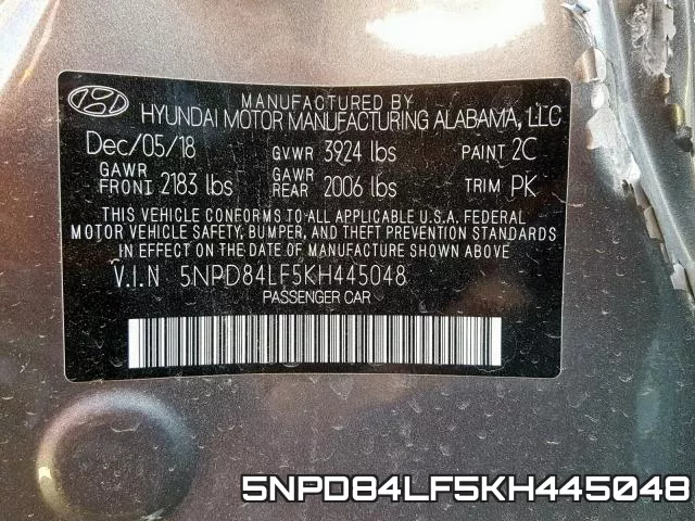 5NPD84LF5KH445048 фото 2