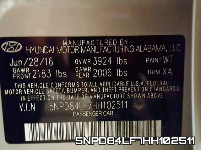 5NPD84LF7HH102511 фото 2