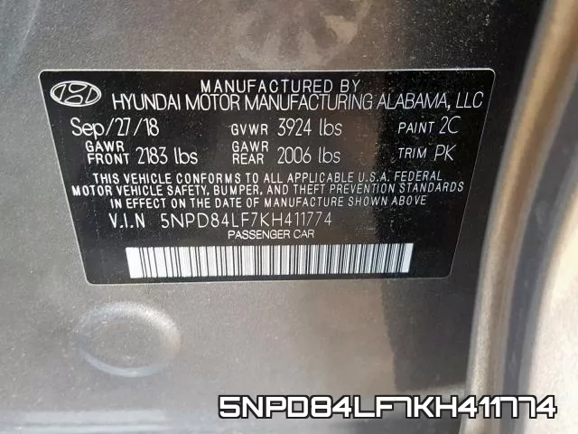 5NPD84LF7KH411774 фото 2