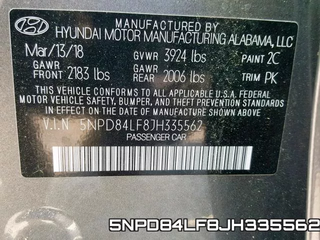 5NPD84LF8JH335562 фото 2