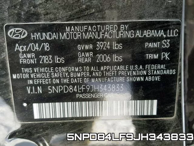 5NPD84LF9JH343833 фото 2