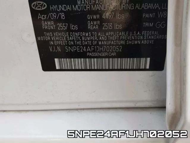 5NPE24AF1JH702052 фото 2
