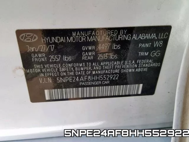 5NPE24AF8HH552922 фото 2