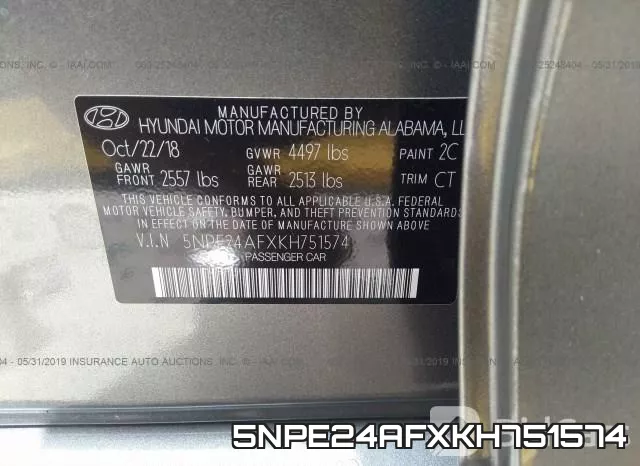 5NPE24AFXKH751574 фото 10