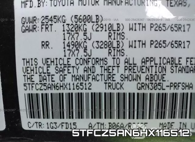 5TFCZ5AN6HX116512 фото 10