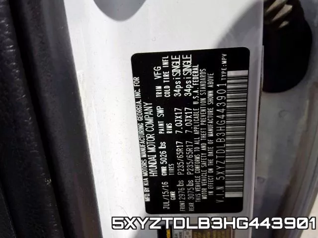 5XYZTDLB3HG443901 фото 2