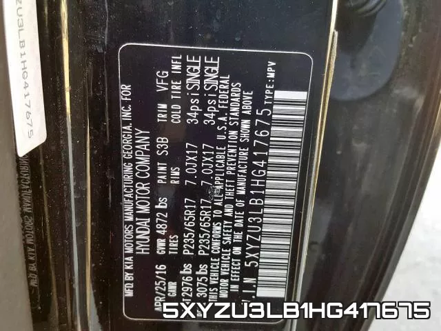 5XYZU3LB1HG417675 фото 2
