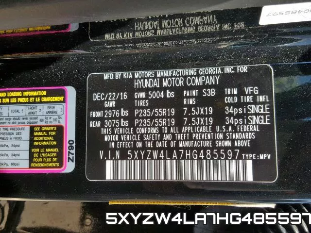 5XYZW4LA7HG485597 фото 2
