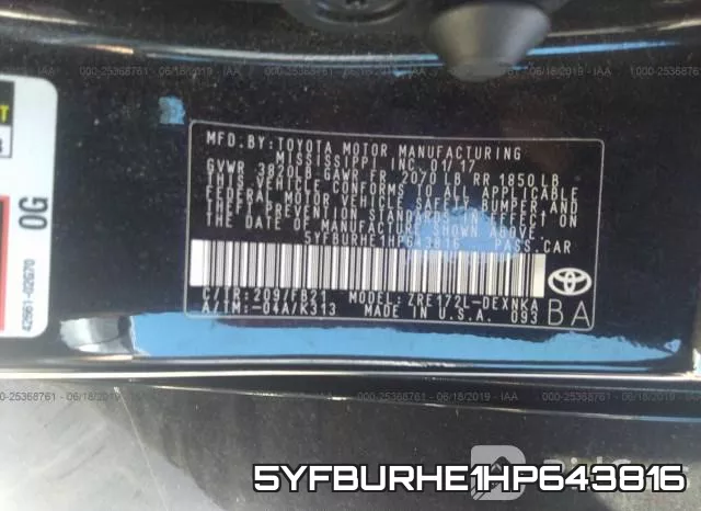 5YFBURHE1HP643816 фото 10