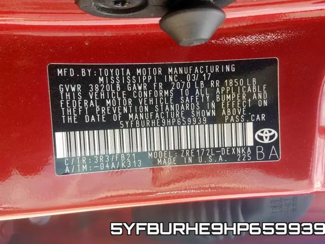 5YFBURHE9HP659939 фото 2