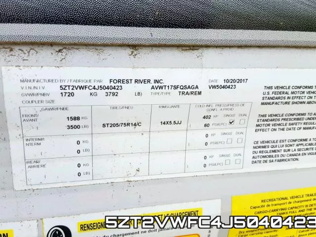 5ZT2VWFC4J5040423 фото 2