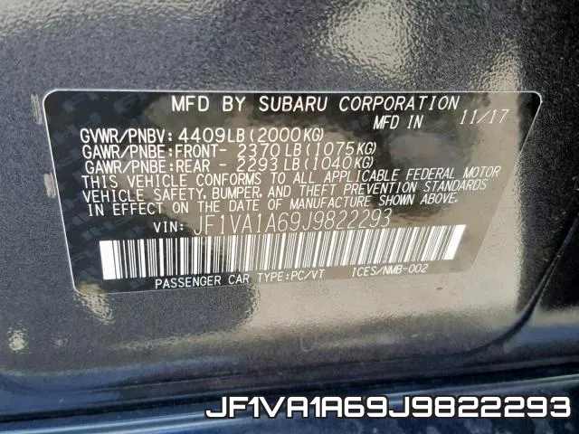 JF1VA1A69J9822293 фото 2