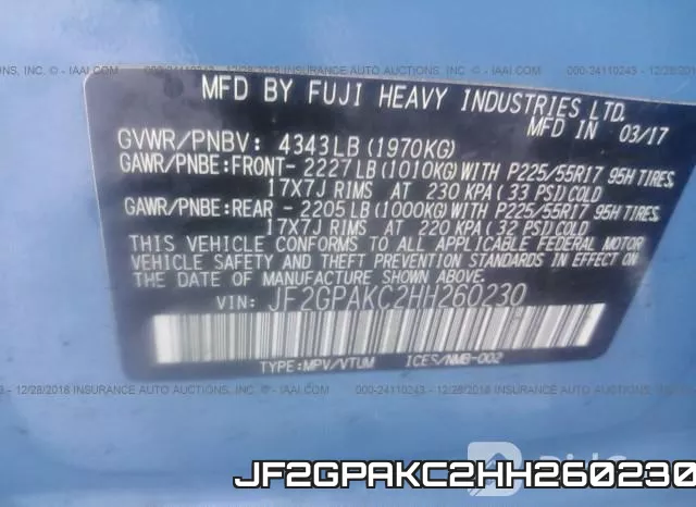 JF2GPAKC2HH260230 фото 10